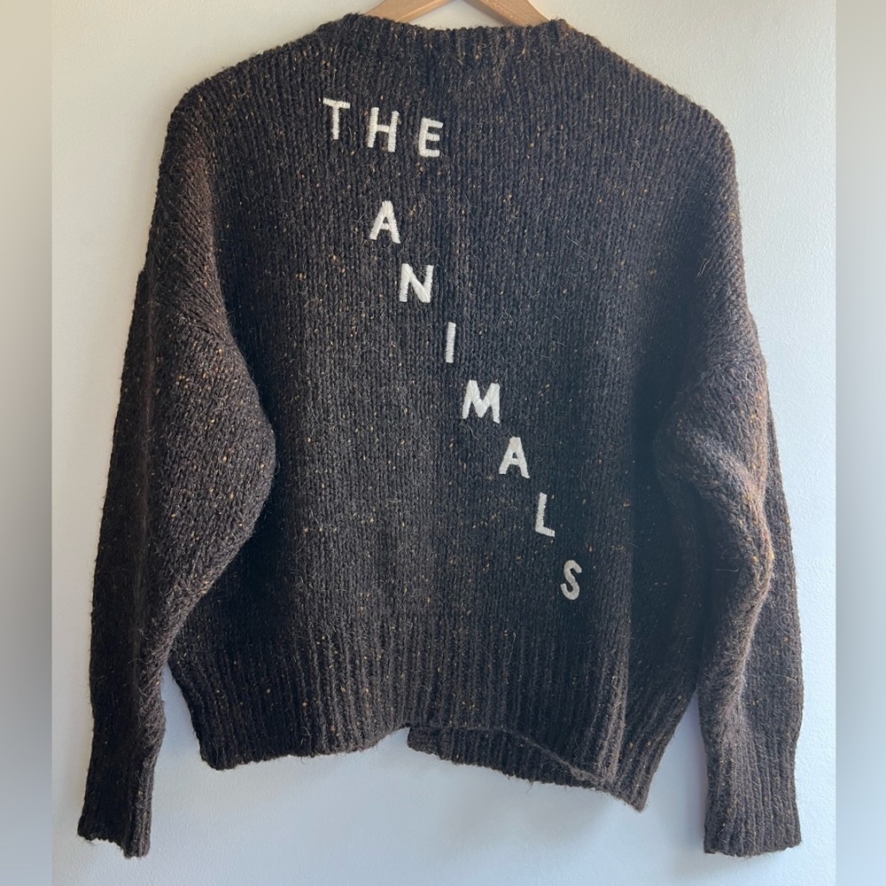 The Animals Observatory wool blend kids cardigan size 10 brown mélange